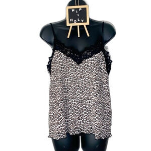 Everleigh Animal Print Cami Cream Brown Size Small NWT